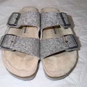 Birkenstock Gray Felt Double-Strap Sandals